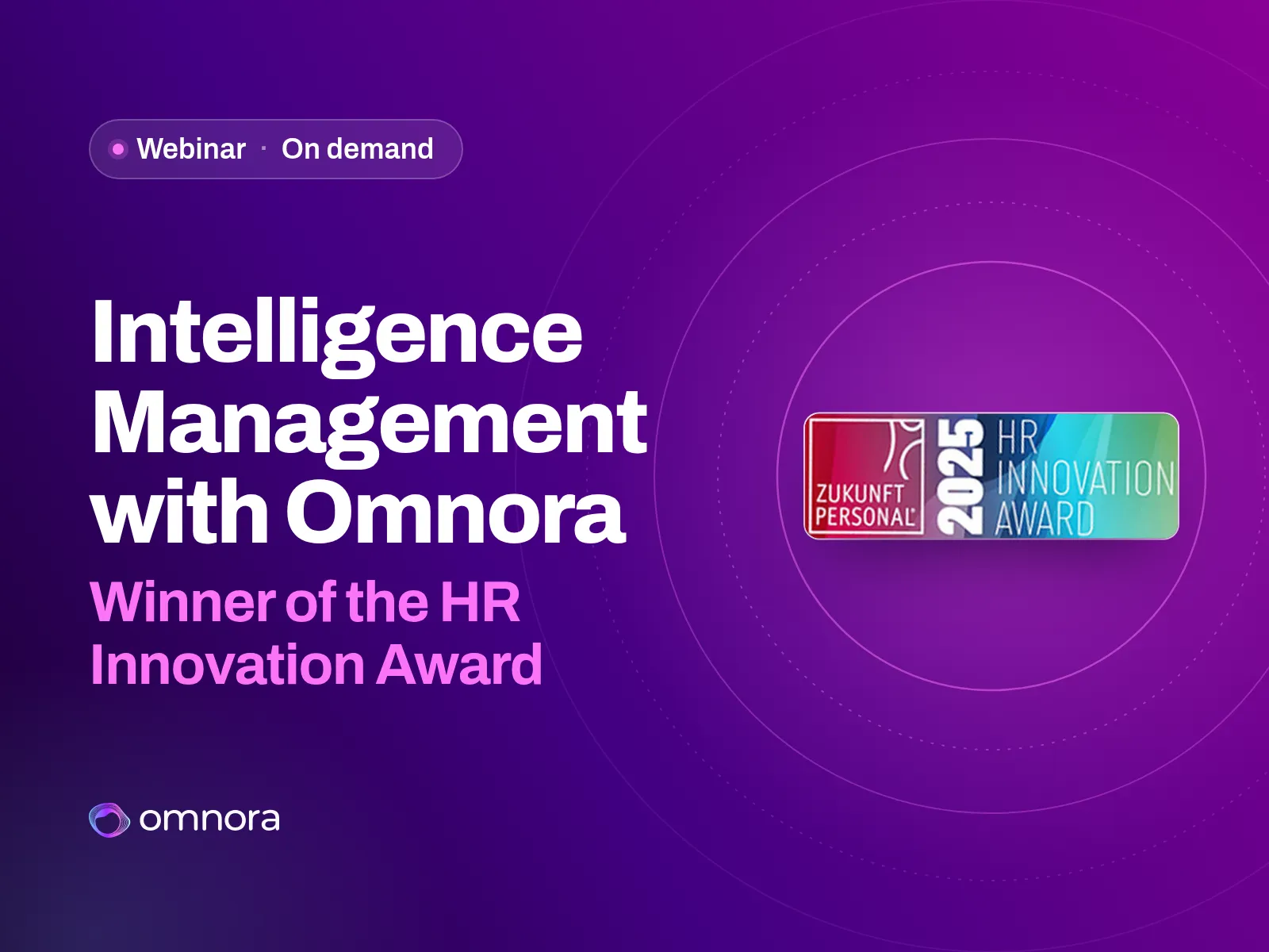 Intelligence Management with Omnora – Winner of the HR Innovation Award, Omnora webinar